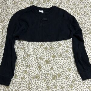 Nike Black Cropped Long Sleeve Hoodie